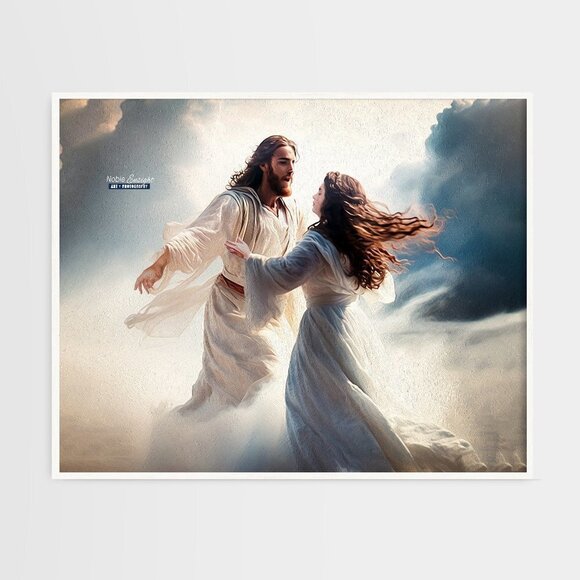 20x30 Jesus in‎ Heaven Wall Art Watercolor Oil Painting Poster - Picture 5 of 6